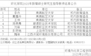 环化学院2023年新增硕士研究生指导教师名单公示